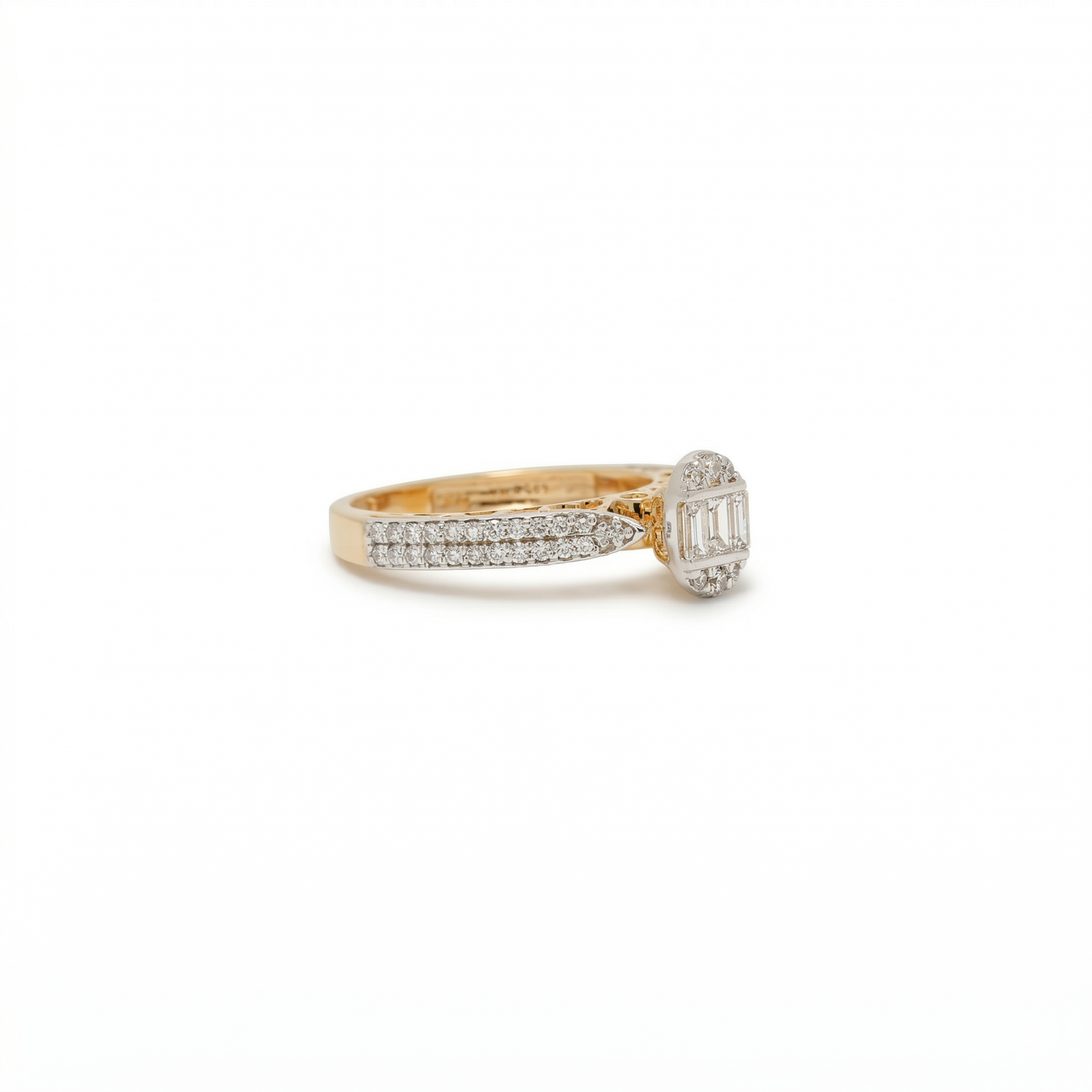 Oval Cluster Natural Diamond Ring