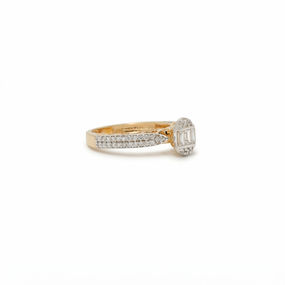 Oval Cluster Natural Diamond Ring