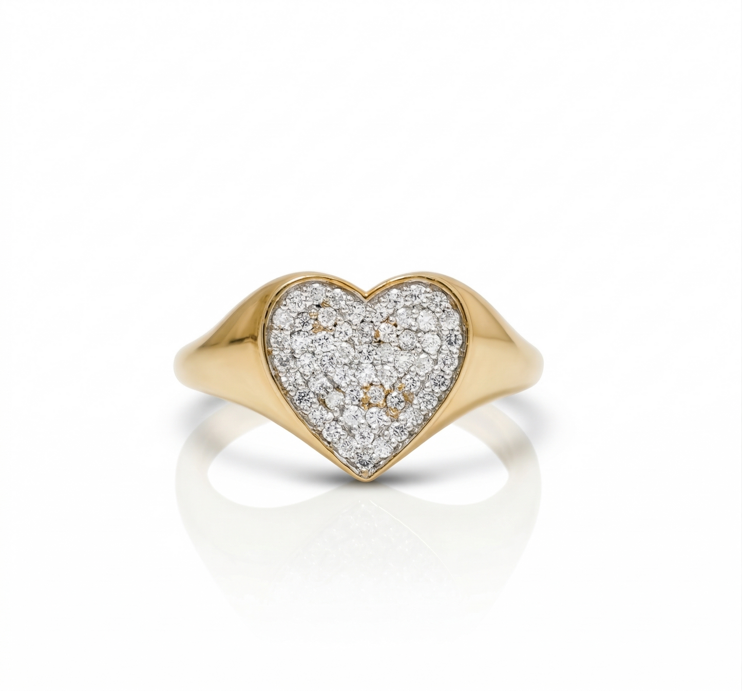 Heart Signet Diamond Ring