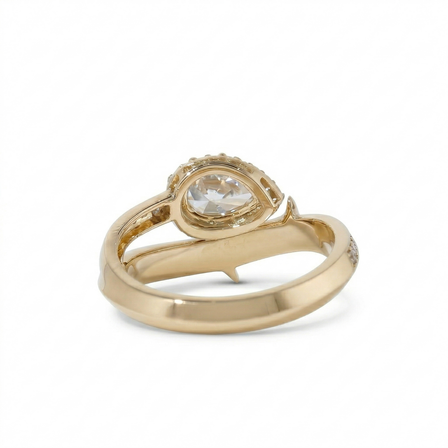 Pear Halo Natural Diamond Ring
