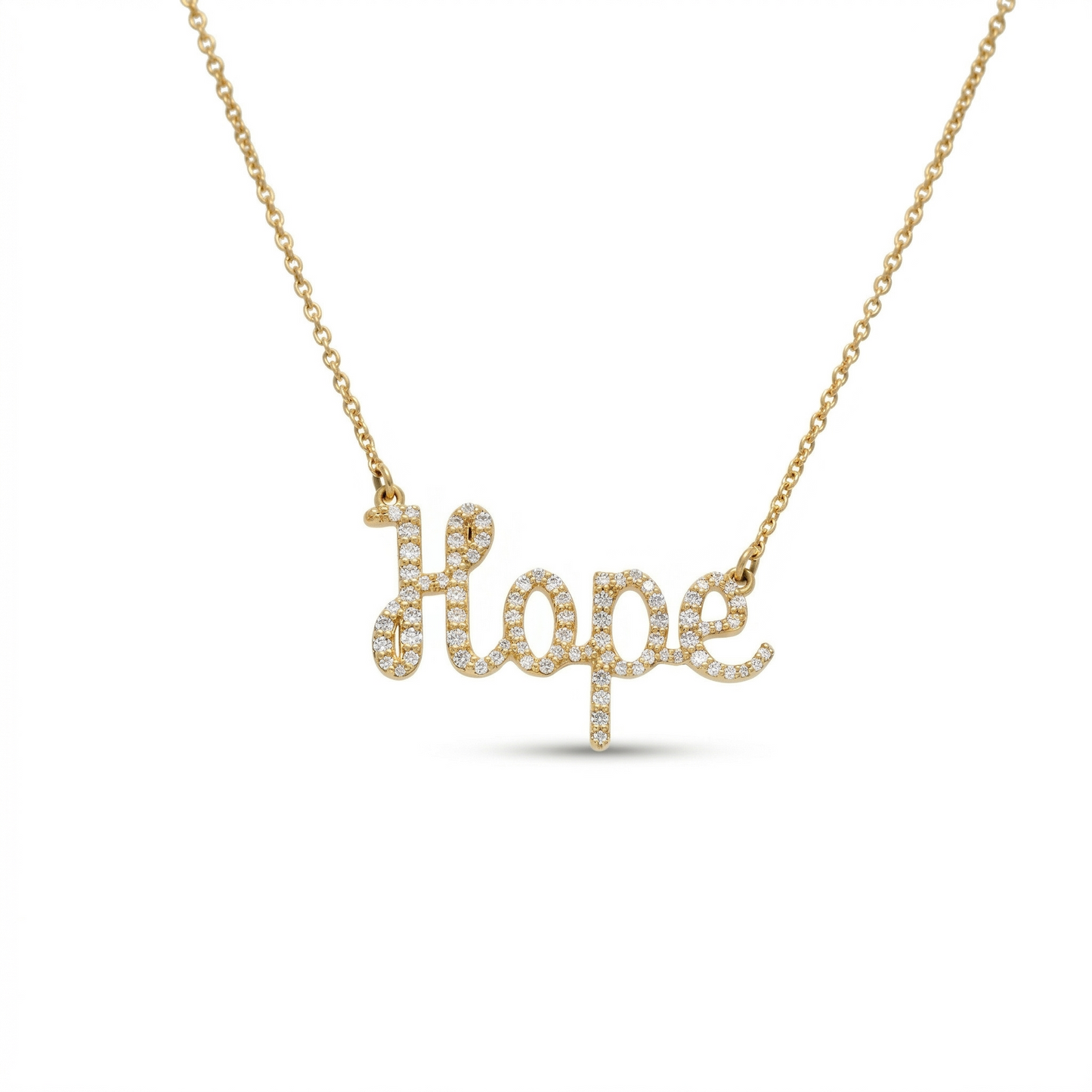 Hope Script Diamond Necklace