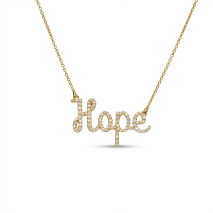 Hope Script Diamond Necklace