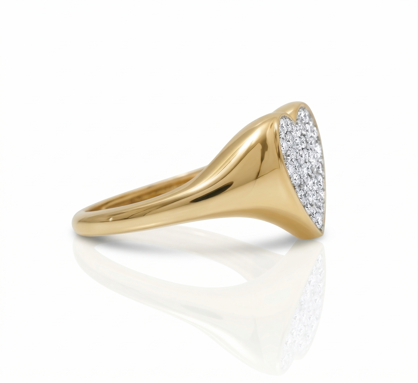 Heart Signet Diamond Ring