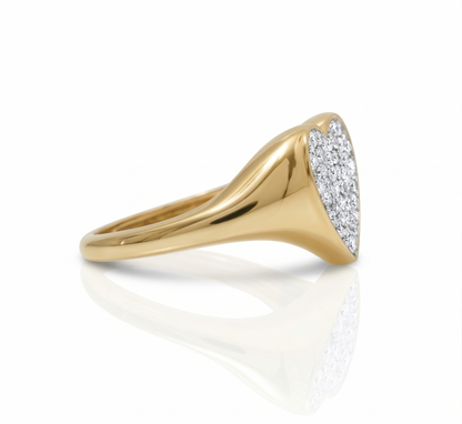 Heart Signet Diamond Ring