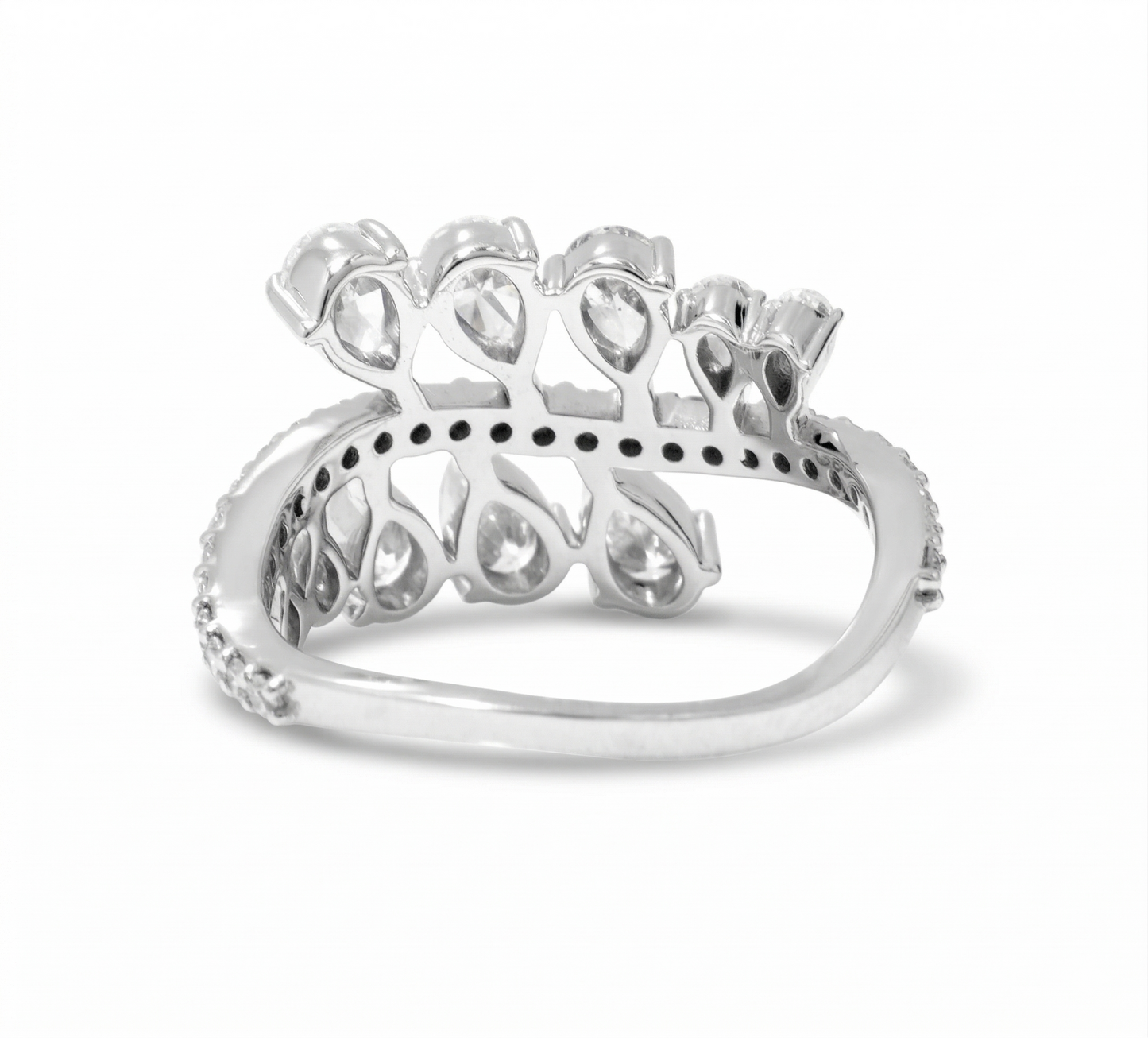 Leaf Cluster Pear Natural Diamond Ring