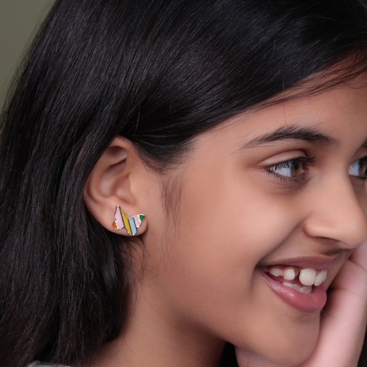Kids Butterfly Diamond Stud Earrings