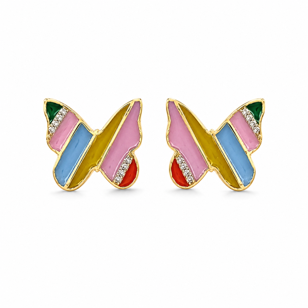 Kids Butterfly Diamond Stud Earrings