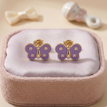 Kids Butterfly Diamond Studs