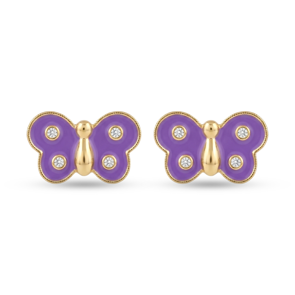 Kids Butterfly Diamond Studs
