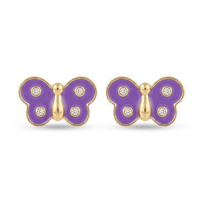 Kids Butterfly Diamond Studs