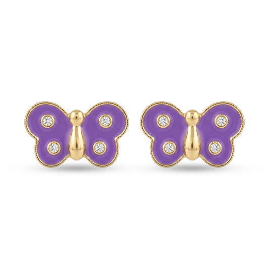 Kids Butterfly Diamond Studs