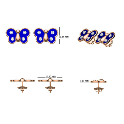 Kids Butterfly Diamond Studs