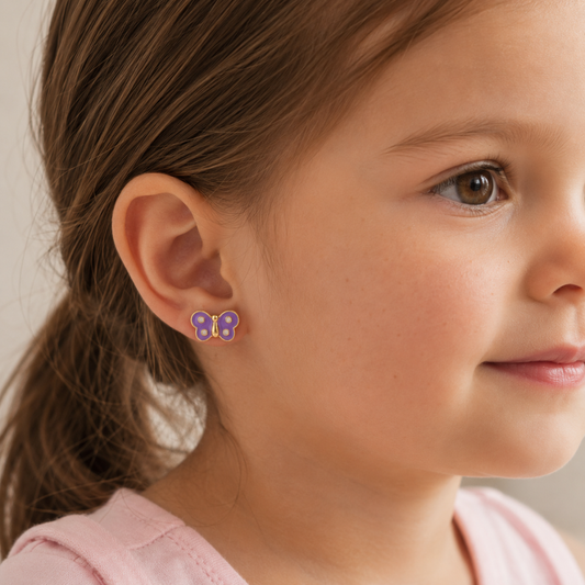 Kids Butterfly Diamond Studs