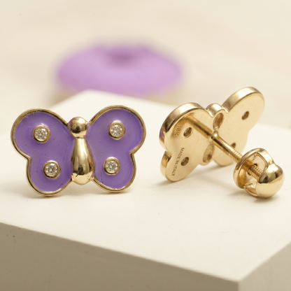 Kids Butterfly Diamond Studs
