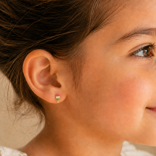 Kids Ice Cream Candy Diamond Stud Earrings