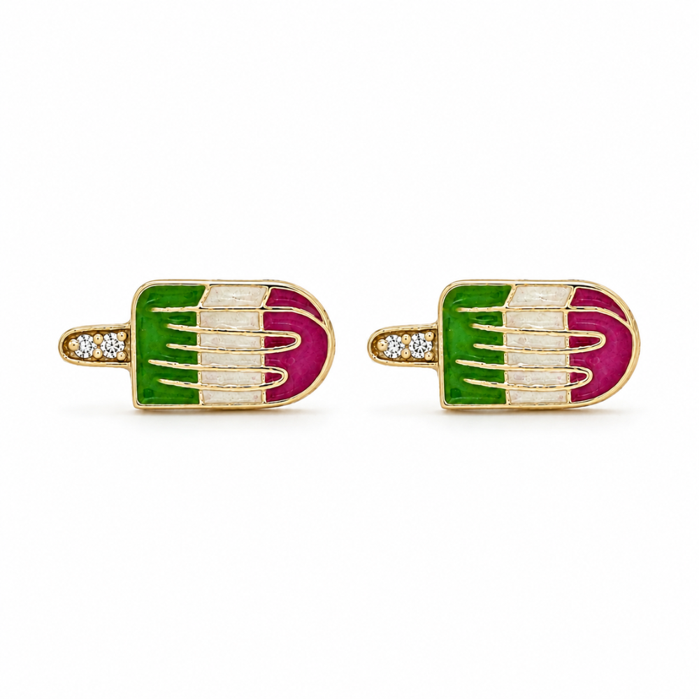 Kids Ice Cream Candy Diamond Stud Earrings