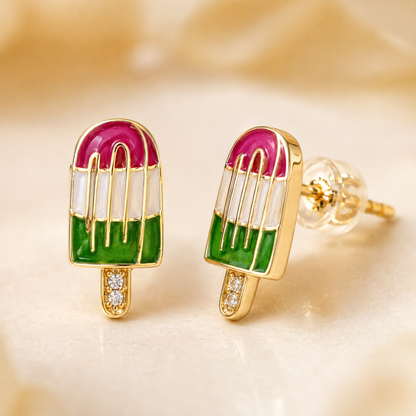 Kids Ice Cream Candy Diamond Stud Earrings
