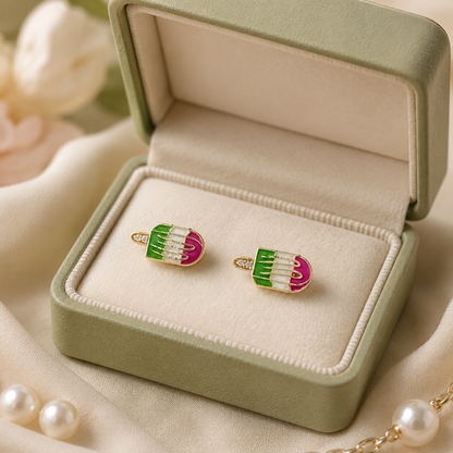 Kids Ice Cream Candy Diamond Stud Earrings