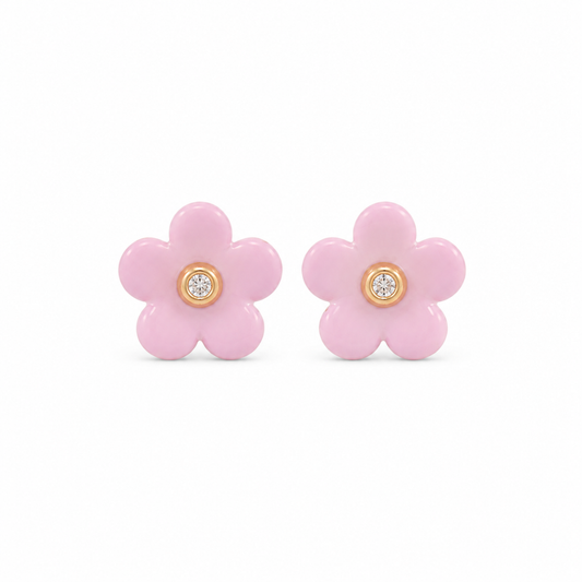 Diamond Flower Kids Earrings