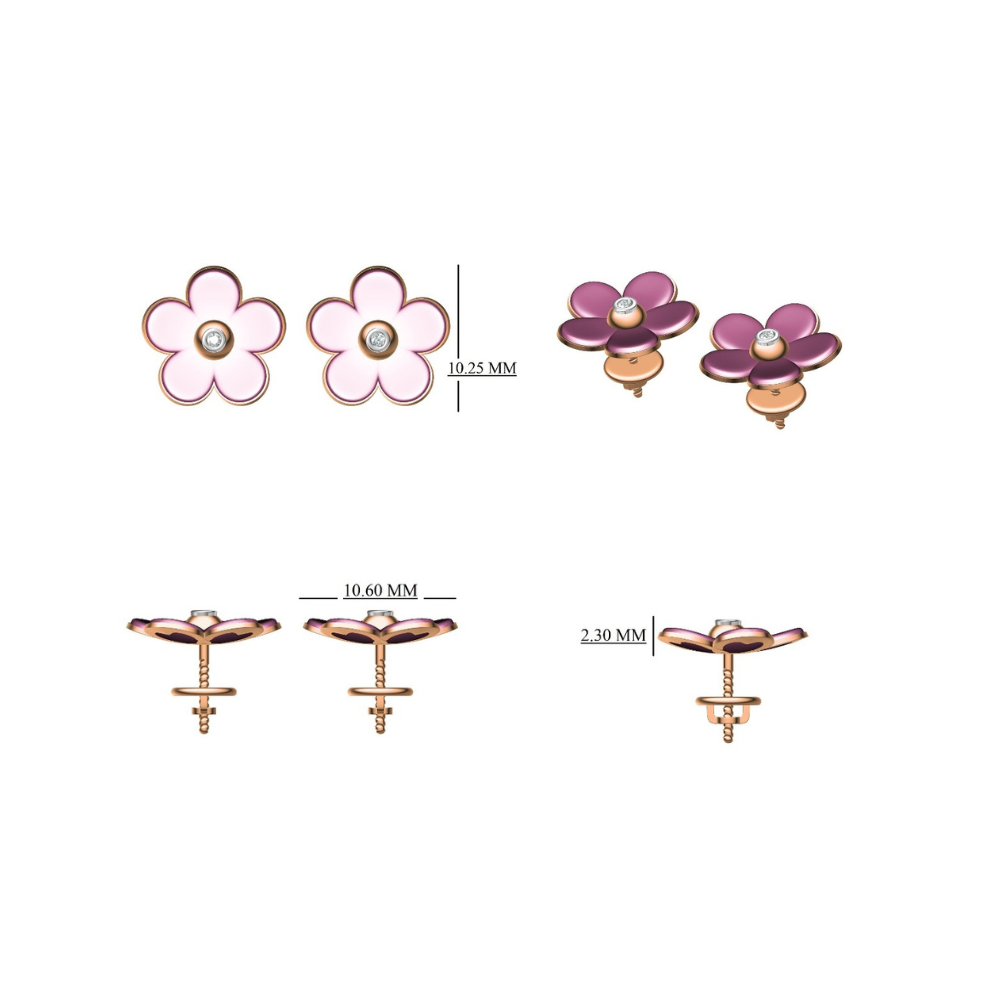 Diamond Flower Kids Earrings