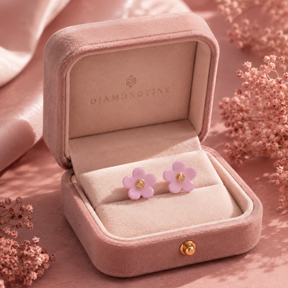 Diamond Flower Kids Earrings