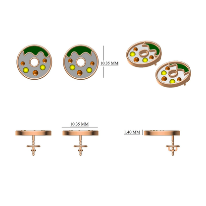 Kids Donut Stud Earrings