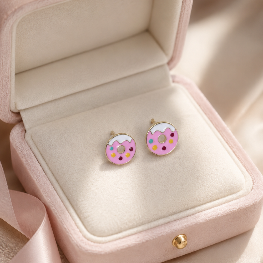 Kids Donut Stud Earrings