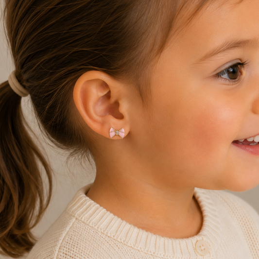 Kids Bow Diamond Studs