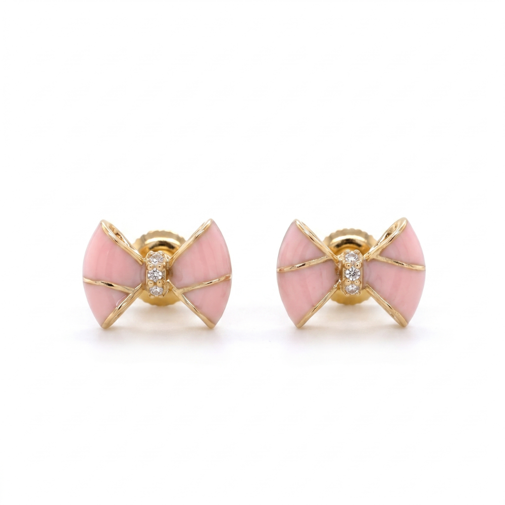 Kids Bow Diamond Studs