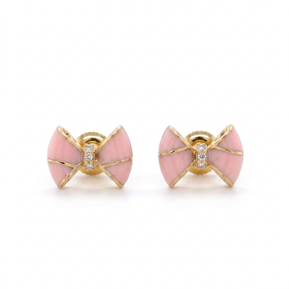 Kids Bow Diamond Studs
