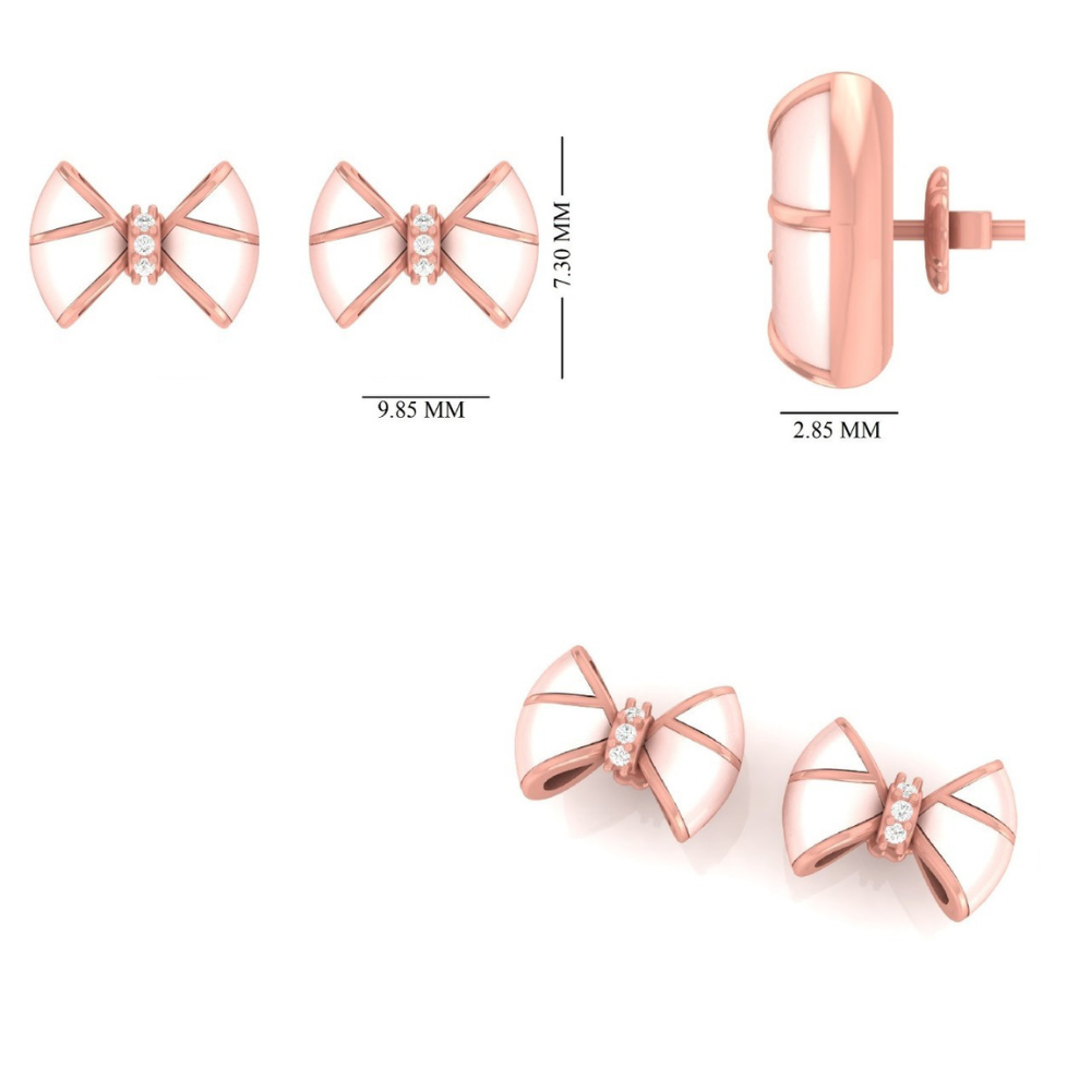 Kids Bow Diamond Studs