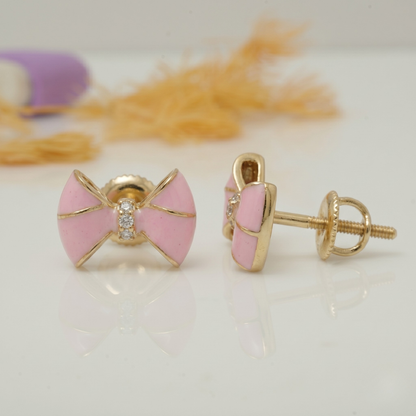 Kids Bow Diamond Studs