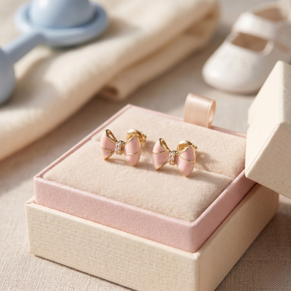 Kids Bow Diamond Studs
