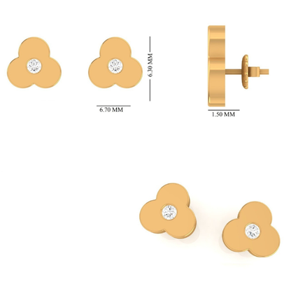 Kids Blossom Diamond Stud Earrings