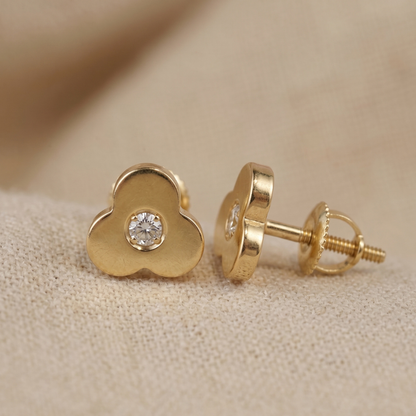 Kids Blossom Diamond Stud Earrings