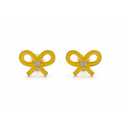Kids Bowknot Diamond Stud Earrings