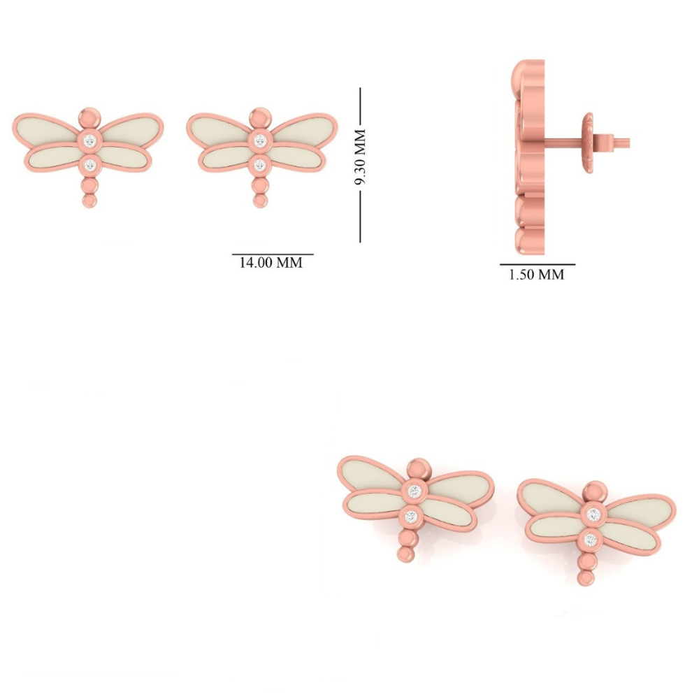 Kids Dragonfly Diamond Studs