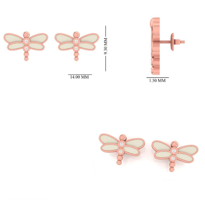 Kids Dragonfly Diamond Studs