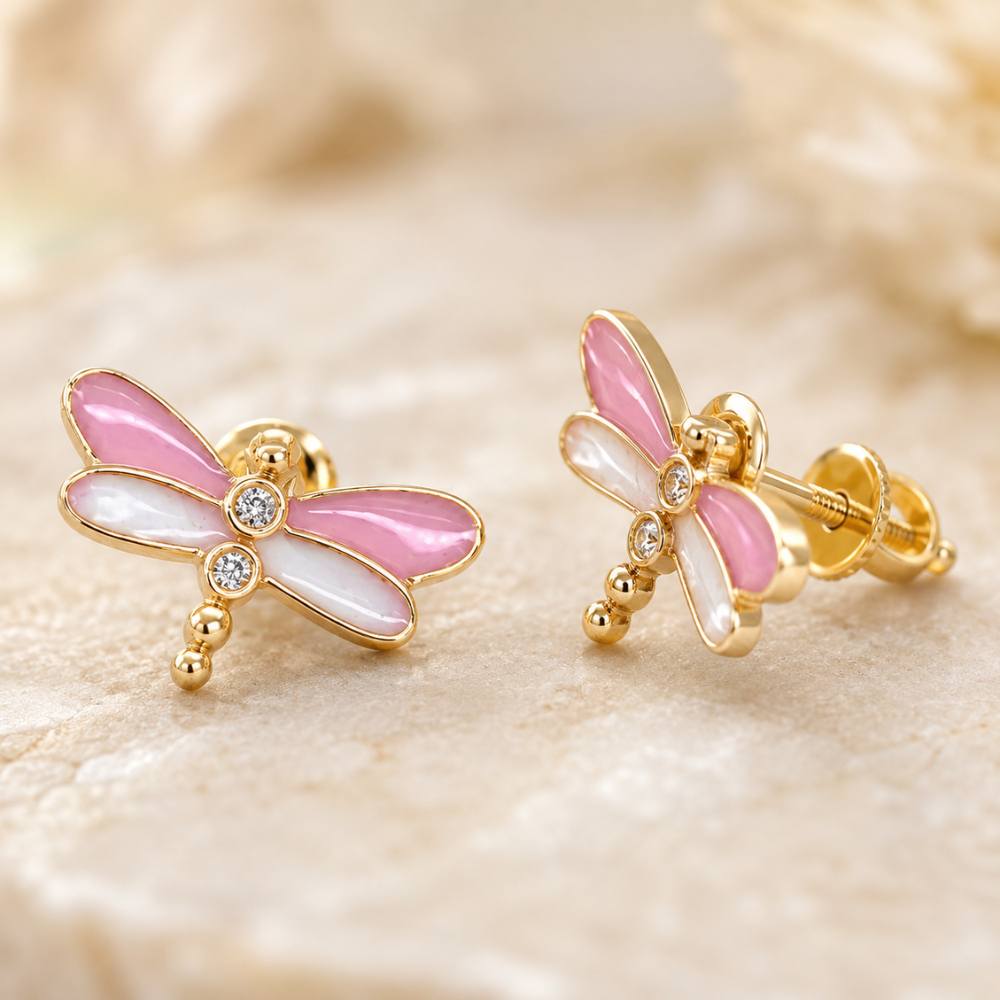 Kids Dragonfly Diamond Studs