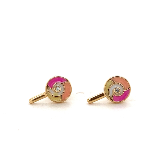 Kids Lollipop Diamond Stud Earrings