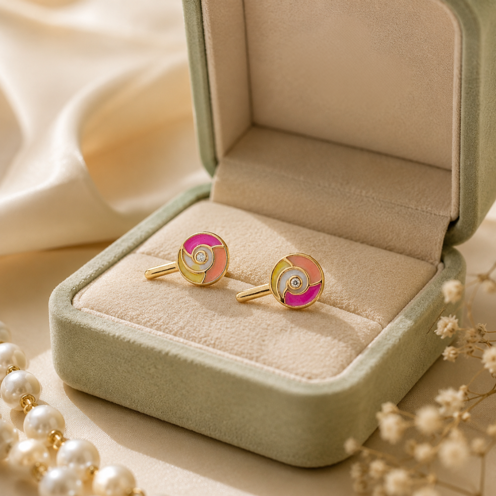 Kids Lollipop Diamond Stud Earrings