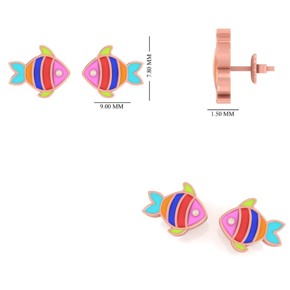 Kids Fish Diamond Studs