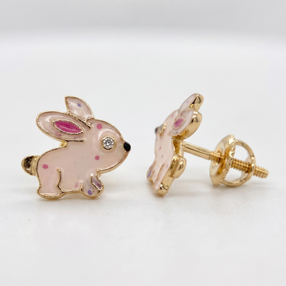 Kids Bunny Diamond Stud Earrings