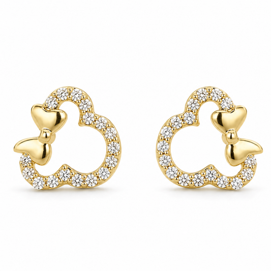 Kids Minnie Mouse Natural Diamond Earrings