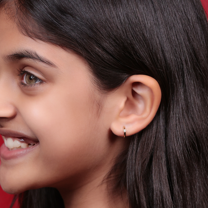 Diamond Sunburst Huggie Kids Earrings