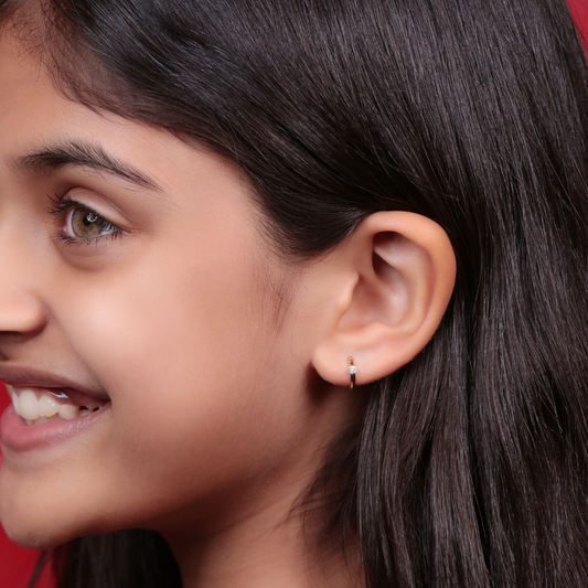 Diamond Sunburst Huggie Kids Earrings