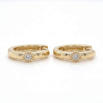 Diamond Sunburst Huggie Kids Earrings