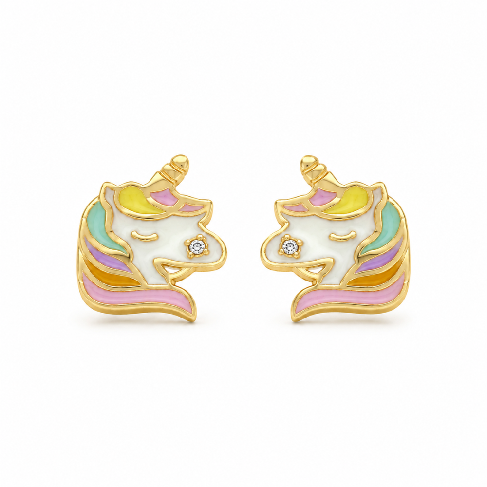 Kids Diamond Unicorn Stud Earrings