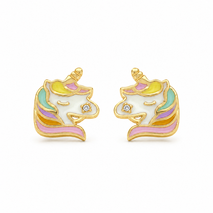 Kids Diamond Unicorn Stud Earrings