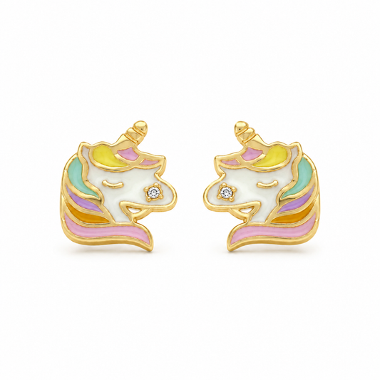 Kids Diamond Unicorn Stud Earrings